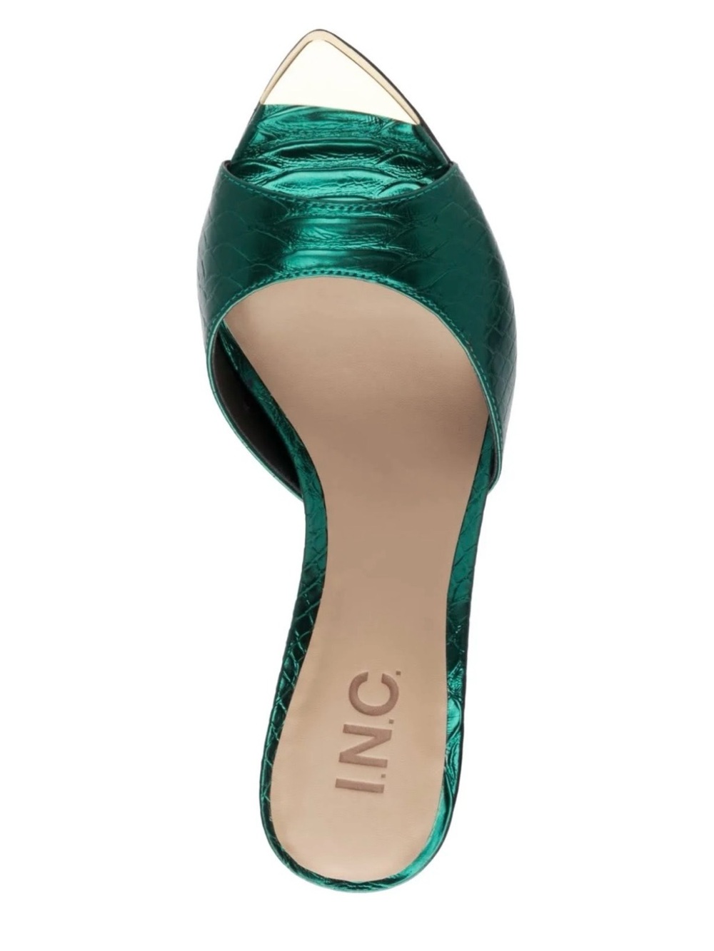 INC 
Amra Dress Slide Sandals,Emerald Snake Print - Picture 2 of 5